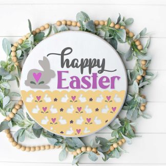 Happy Easter bunnies and hearts Overlay