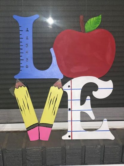 Wooden Teacher LOVE Door Hanger - Image 2