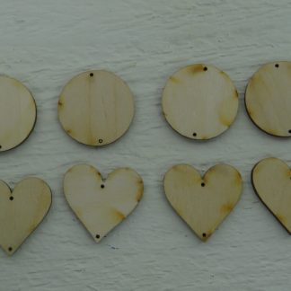 Wood Charms and Hearts