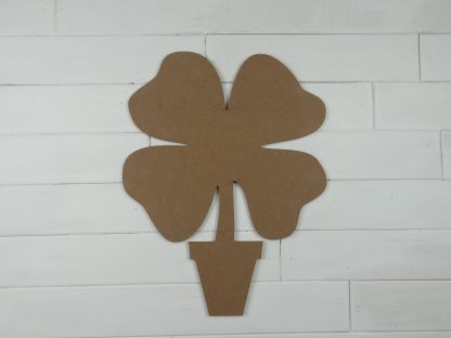 Wooden Four Leaf Clover Topiary Cutout