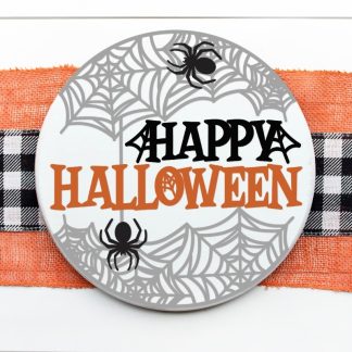 Happy Halloween w Spider Web Overlay