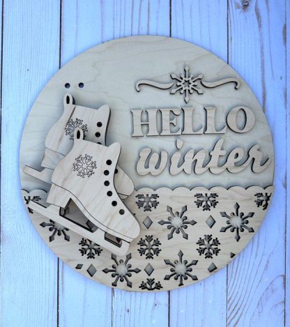 Hello Winter w Skates Overlay - Image 2