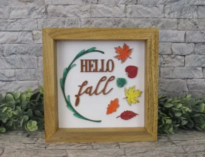 Hello Fall Framed Sign Kit
