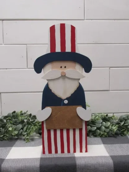 Wood Uncle Sam w Sign