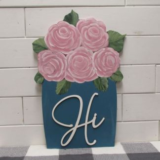 Wooden Jar of Flowers Cutout