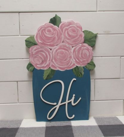 Wooden Jar of Flowers Cutout