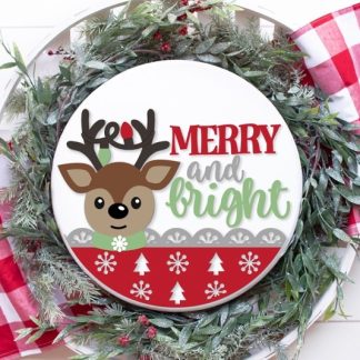 Merry and Bright Reindeer Overlay Sign Kit