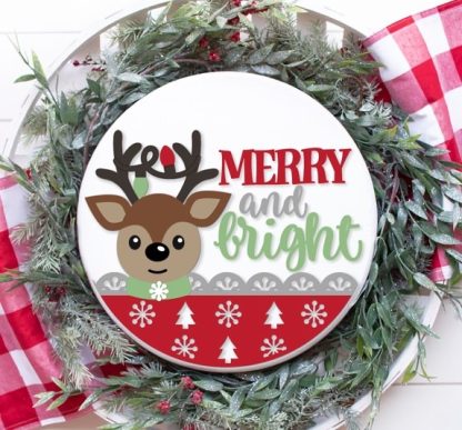 Merry and Bright Reindeer Overlay Sign Kit