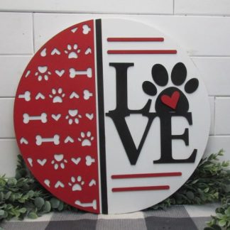 Laser Love with Paws Overlay w Circle