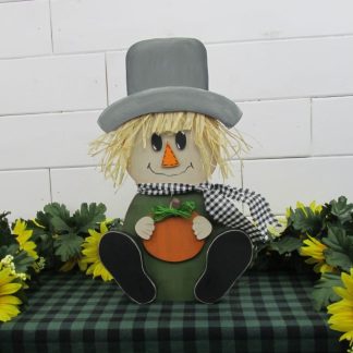 Wood Sitting Scarecrow
